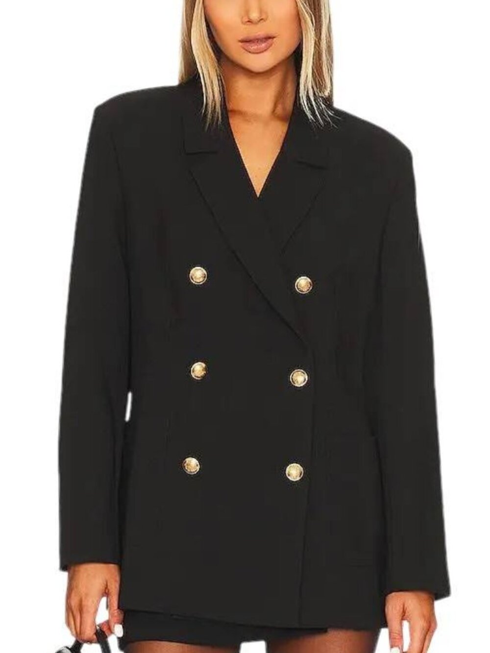 NEW BARDOT Womens Blazer Black Size XS Odyssey Double Breasted Polyester Blend